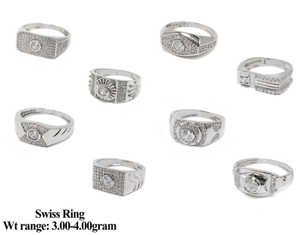 92.5 Silver New Desihn Swiss Ring