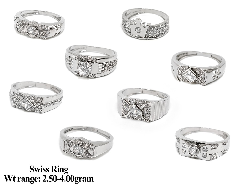 92.5 Silver New Desihn Swiss Ring