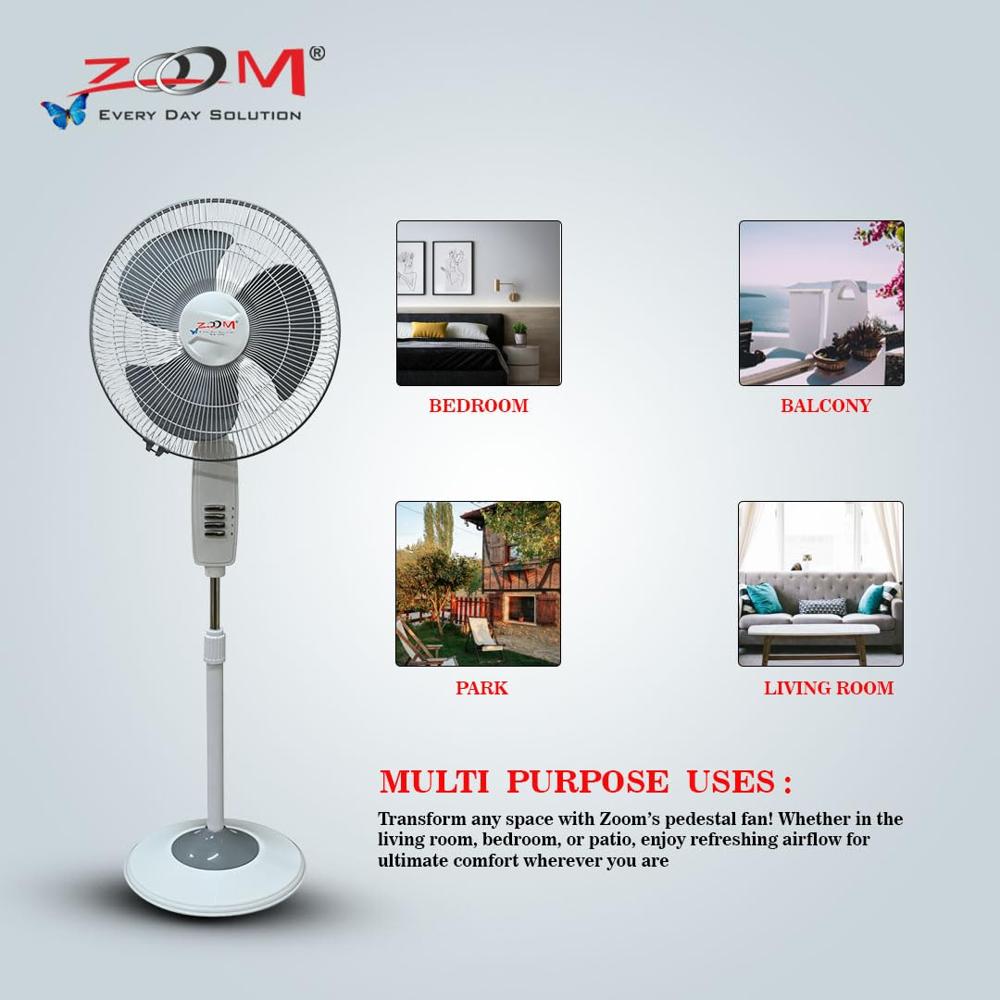 Pedestal Stand Fan - Blade Material: Plastic