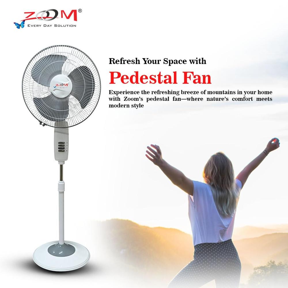 Pedestal Stand Fan - Blade Material: Plastic