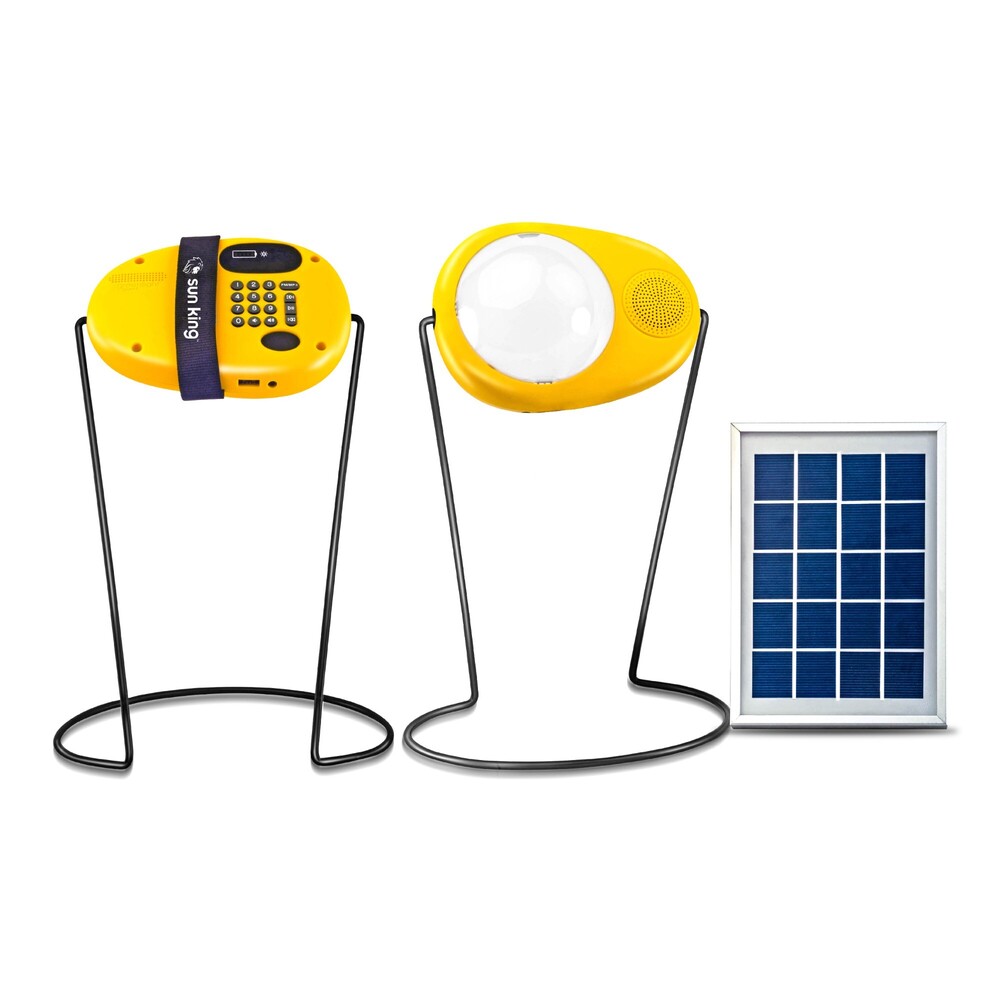 Sun King Boom Portable 3 In 1 Solar Lamp With Inbuilt Fm And Usb Mobile Charging Solar Emergency Light - Material: Plastic