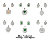 92.5 Silver New Design Flora Pendant Set