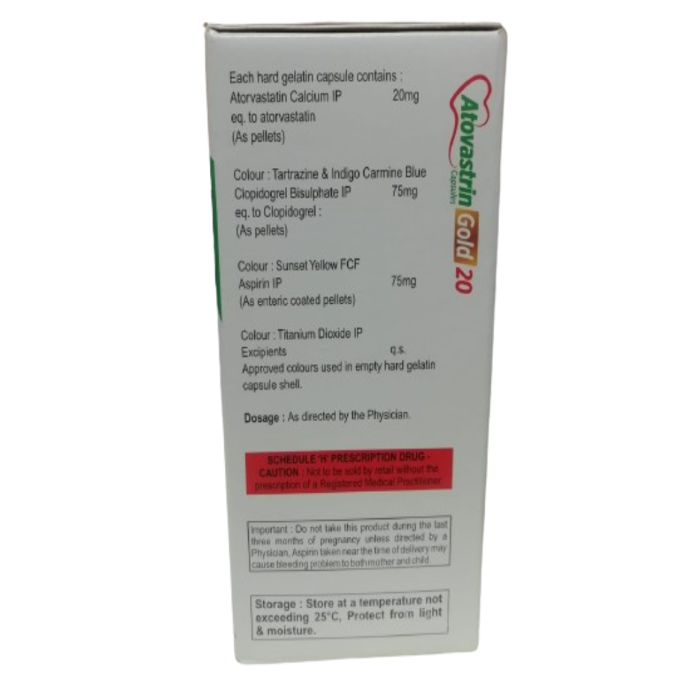 Aspirin (75mg), Atorvastatin (20mg), Clopidogrel (75mg)