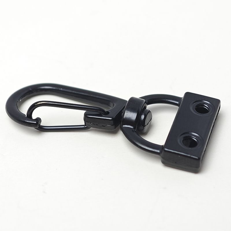 Black Leather Bag Strap Hardware Accessories Side Clip Buckle Swivel Clasp Hook Buckle Luggage Ring Belt - Hardness: Yes