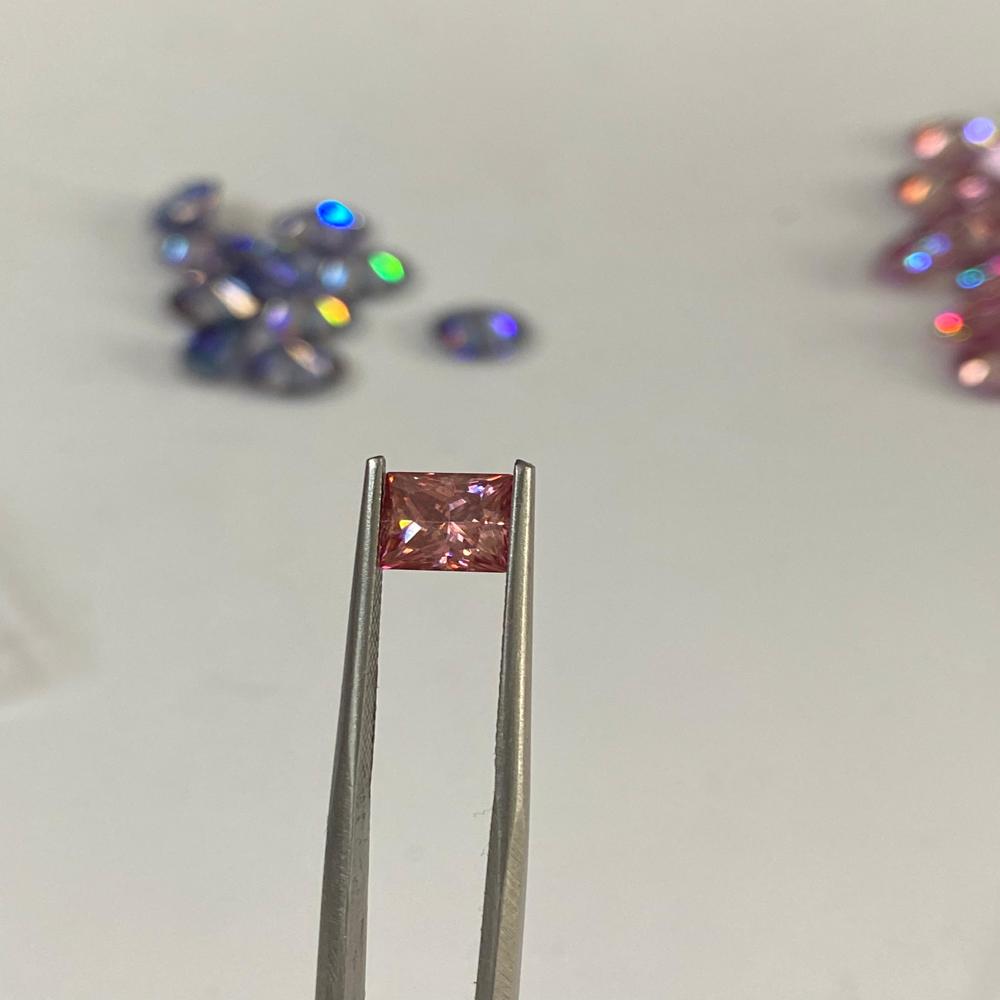 Pink Color Coated Princess Cut Moissanite Diamond D VVS1 Clarity Excellent cut for Jewelry