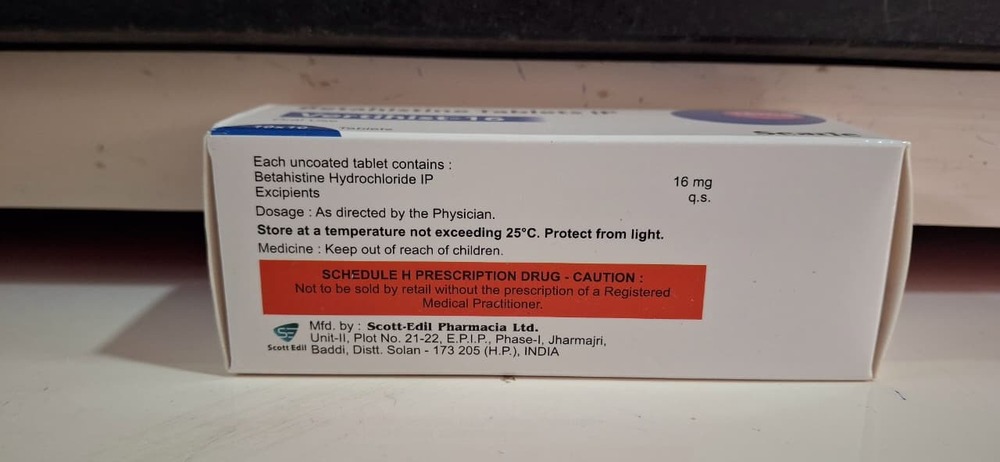 BETAHISTINE 16 MG TABLET