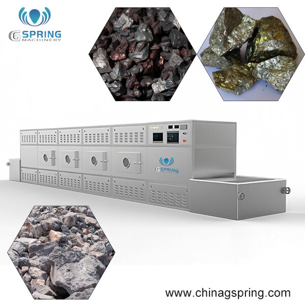 Tunnel conveyor belt microwave ore dryer