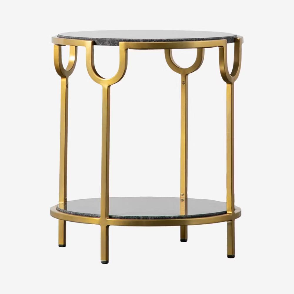 Black Powder Coated Sheet Iron Metal Side Table Round Shape Metal Coffee Table from Indian manufacturer