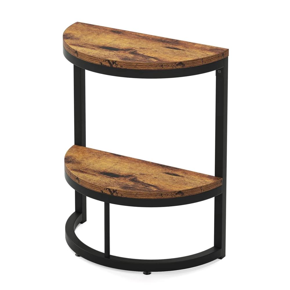 Une Sided Unique Iron Metal Frame Side Table For Corner Wall Support Side Table - Artwork: Handmade