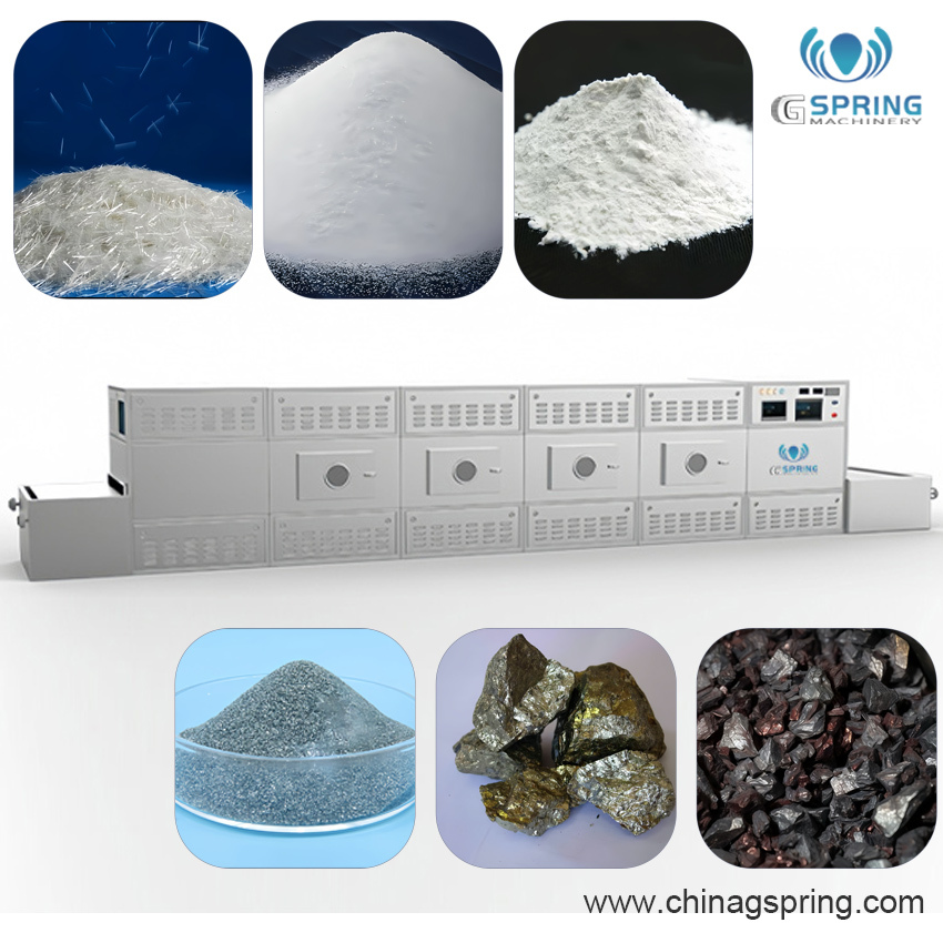 Tunnel conveyor belt microwave chemical drying equipment