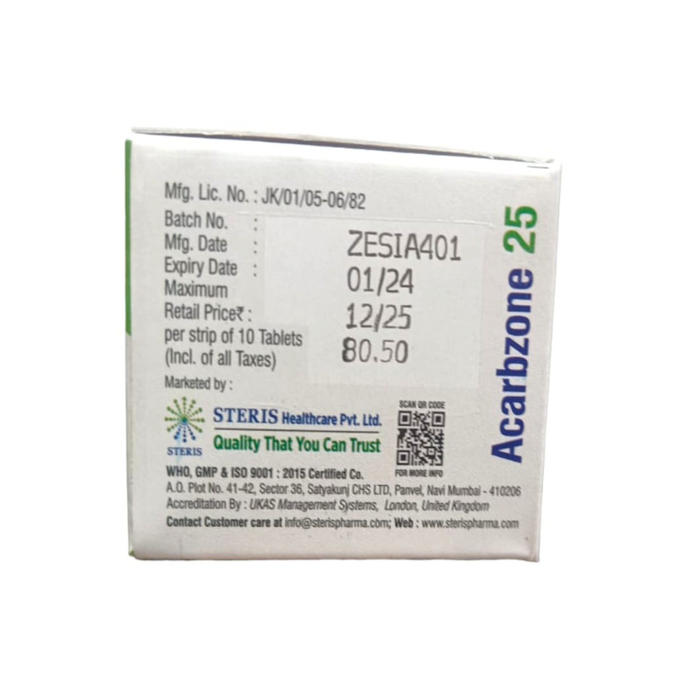 Acarbose 25mg Tablet - Drug Type: General Medicines
