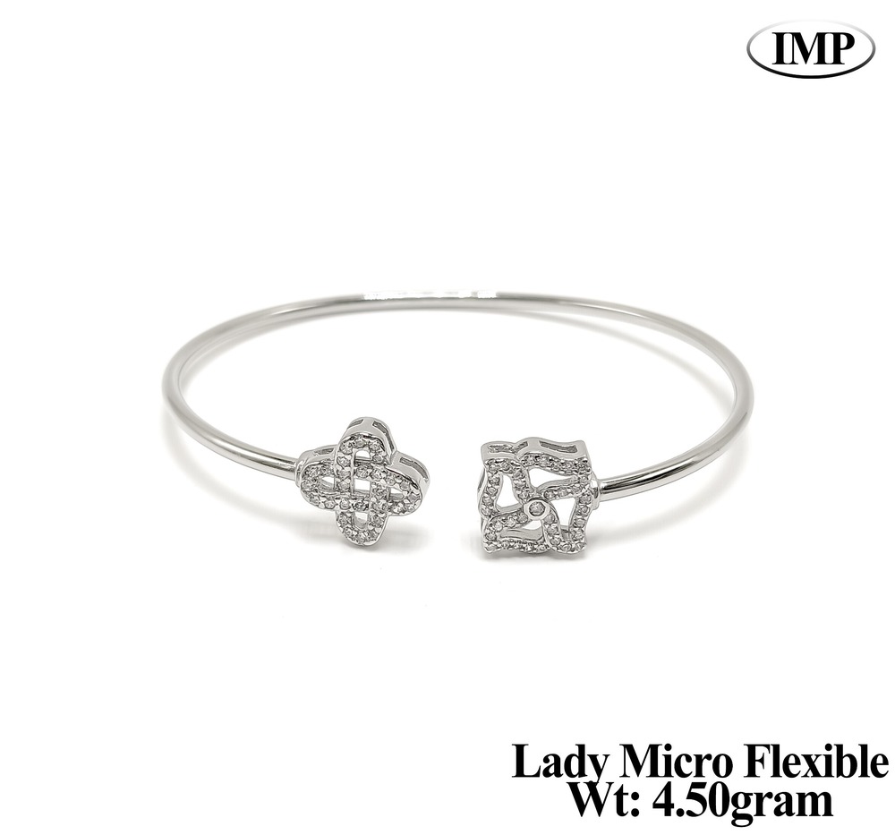 92.5 Silver New Design Imported Lady Micro Flexible Kada