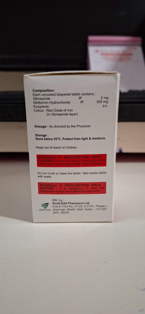 GLIMEPRIDE 2 MG  + METOFRMIN 500 MG  HCL TABLET