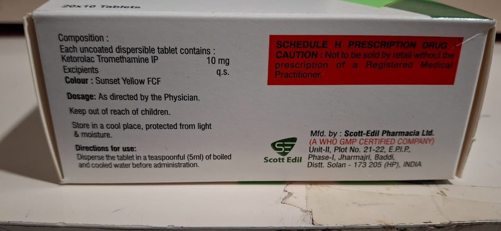 KETOROLAC TROMETHAMINE DT 10 MG TABLET