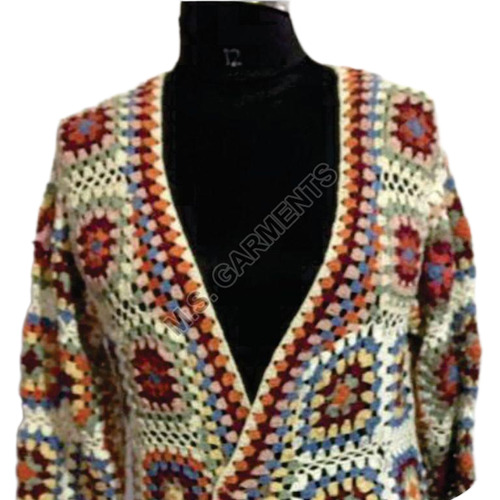 Ladies Fancy Crochet Jacket - Color: Multicolor