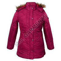 Ladies Jacket - Durable Material, Full Sleeve, Casual Style | Pink Color, Washable Feature, Plain Design For Winter Elegance