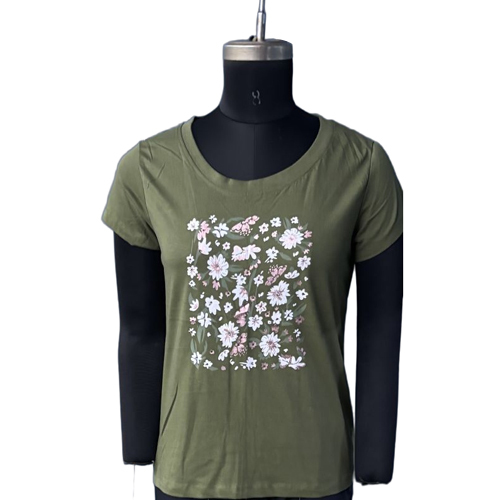 100% Cotton Green Knitted Top - Feature: Quick Dry