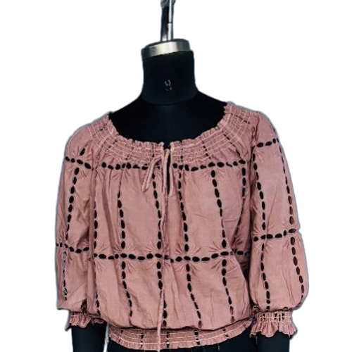 Ladies 100% Cotton Peach Cotton Top - Feature: Washable