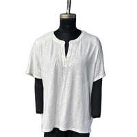 100% Cotton White Knitted Top - Feature: Quick Dry