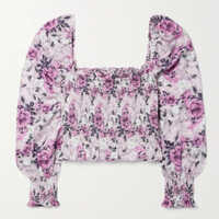 Ladies Purple Cotton Printed Top - Color: Multicolor