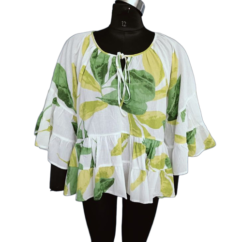 Ladies Multicolor Printed Cotton Top - Color: Multi Colour