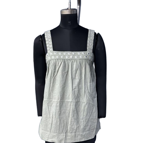 Cotton Embroidered Top - Color: White