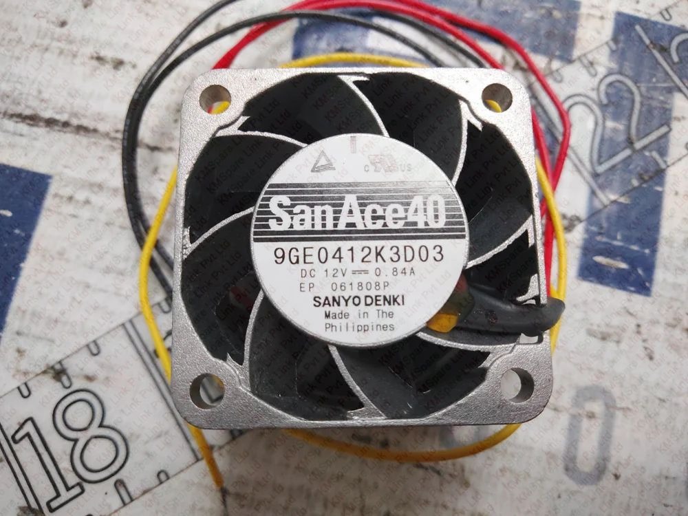 Sanyo Denki 9GE0412K3D03 12V DC 0.85A 4028mm Silver METAL Industrial Axial Cooling Fan
