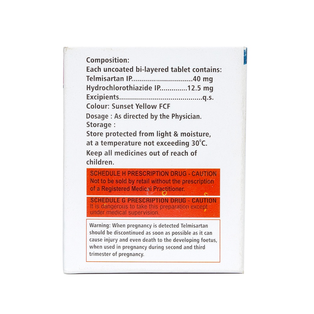 40mg Telmisartan And 12.5mg Hydrochlorothiazide Tablets