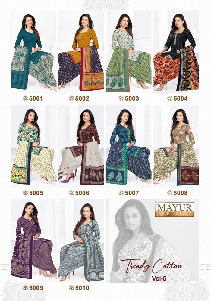 Mayur Trendy Cotton Vol-5  Dress Material