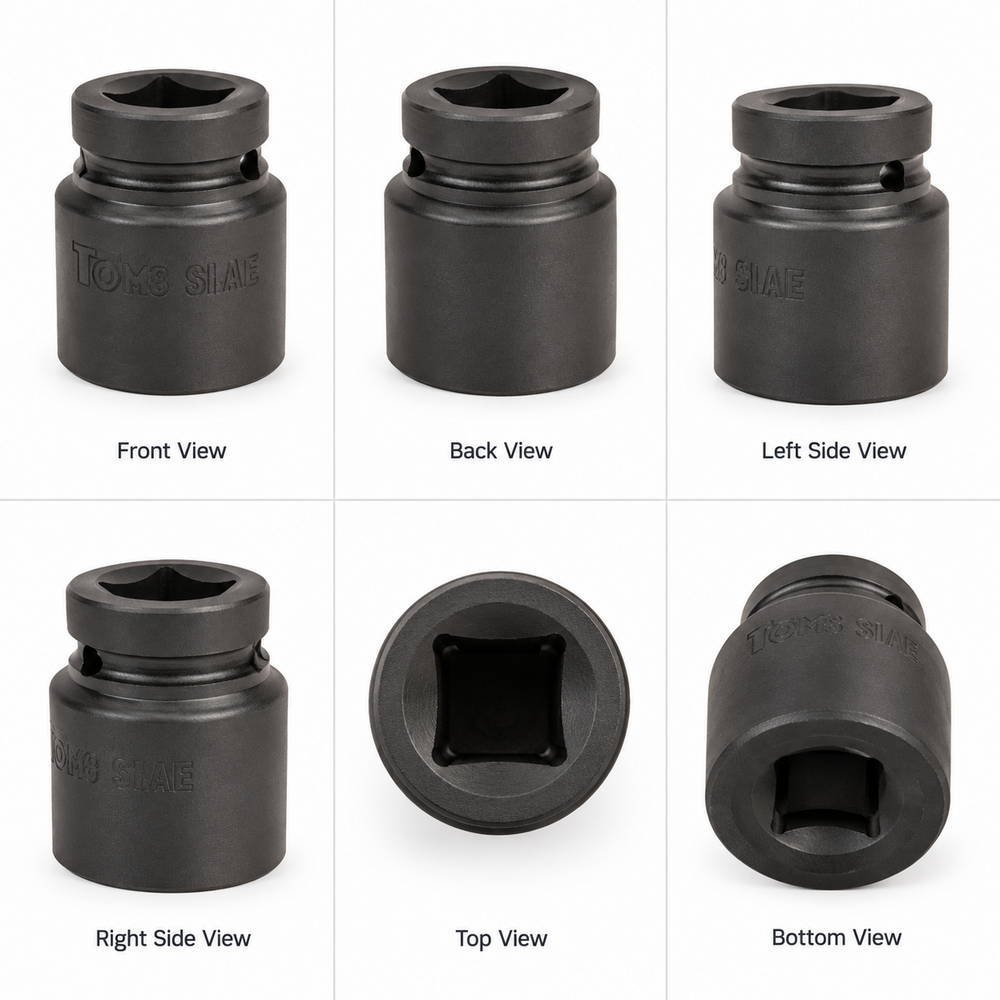 1.1-2 Inch Square Drive Impact Socket - Color: Various Available