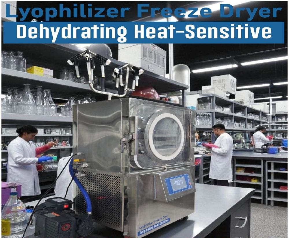 Lyophilizer Freeze Dryer - Stainless Steel, 820x695x600 Mm, 180 Kg, 2.3 W | Advanced Lyophilization For Preserving Heat-sensitive Materials