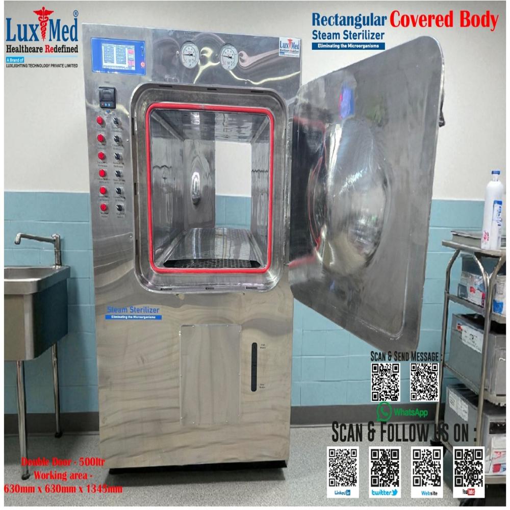 Double Door Steam Sterilizer Horizontal - Capacity: 258 Ltr