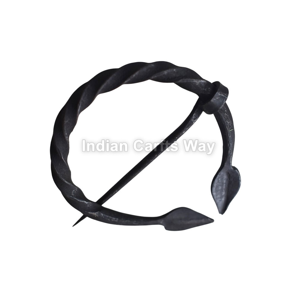 Hand Forged Medieval Iron Brooch 