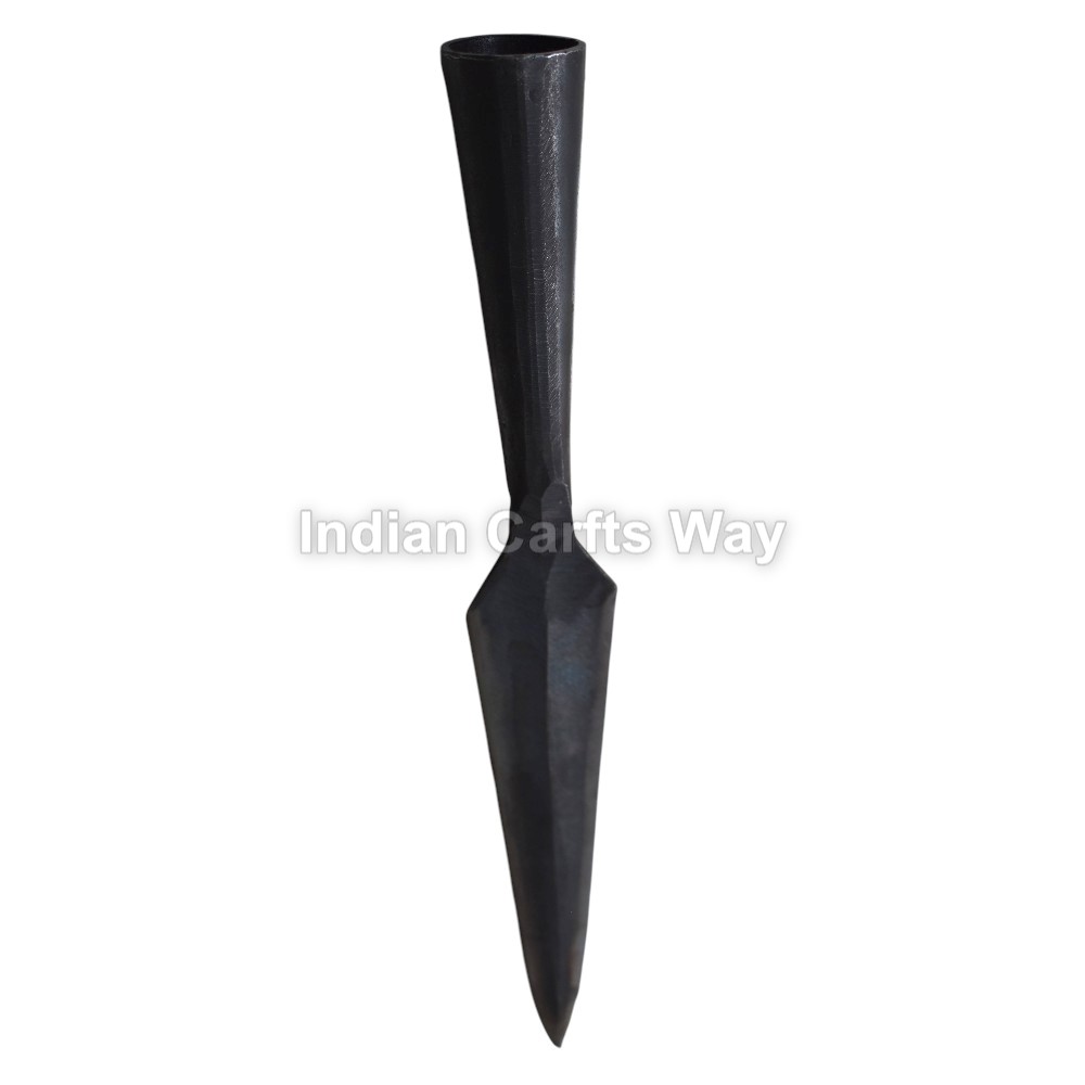 Hand Forged Medieval Iron Spearhead - Color: Black
