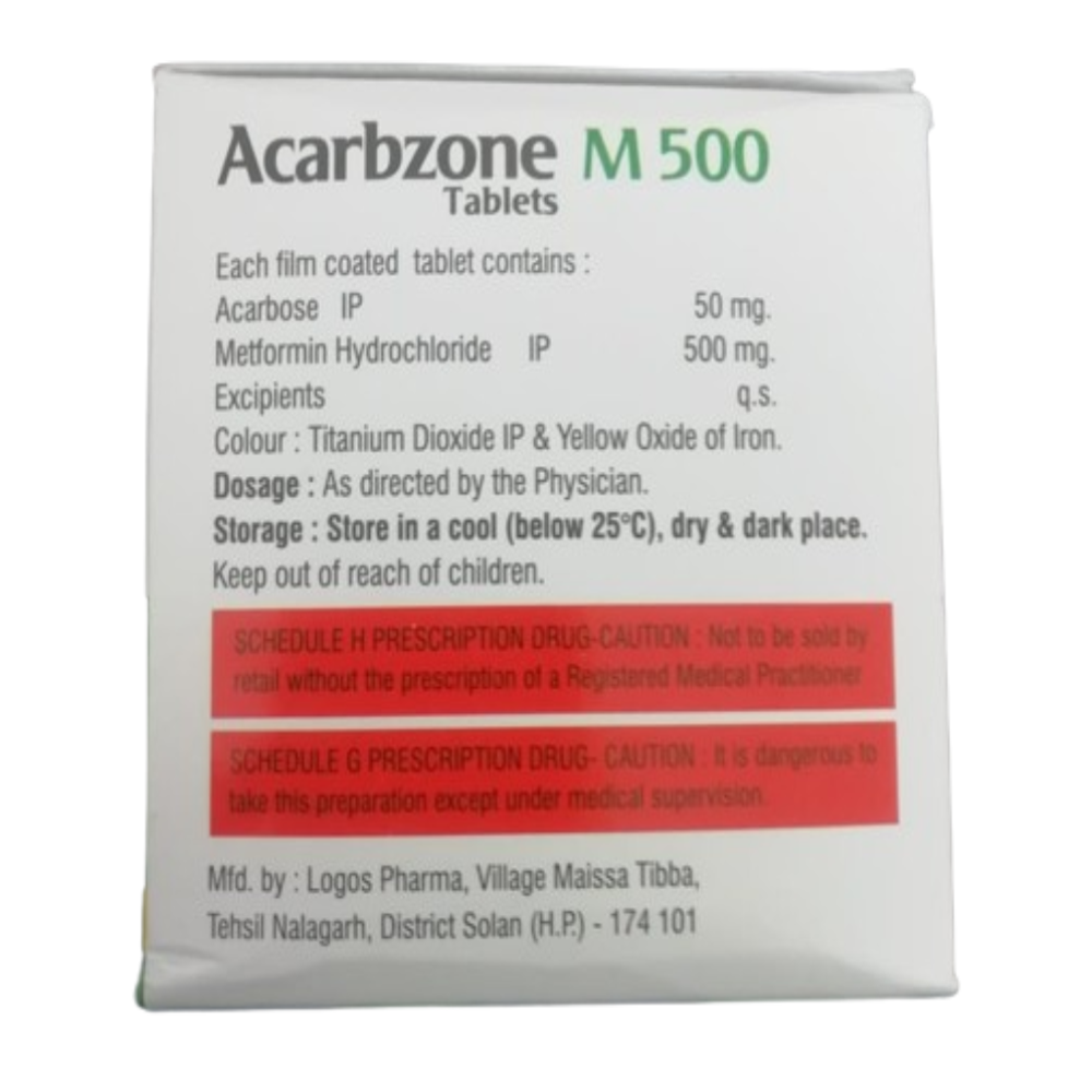 Acarbose 50mg & Metformin 500mg Tablet