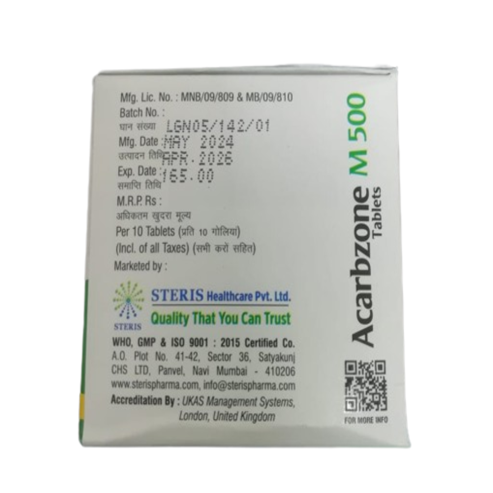 Acarbose 50mg & Metformin 500mg Tablet