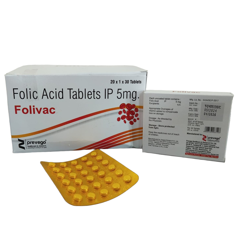 5Mg Folic Acid Tablets - Drug Type: General Medicines