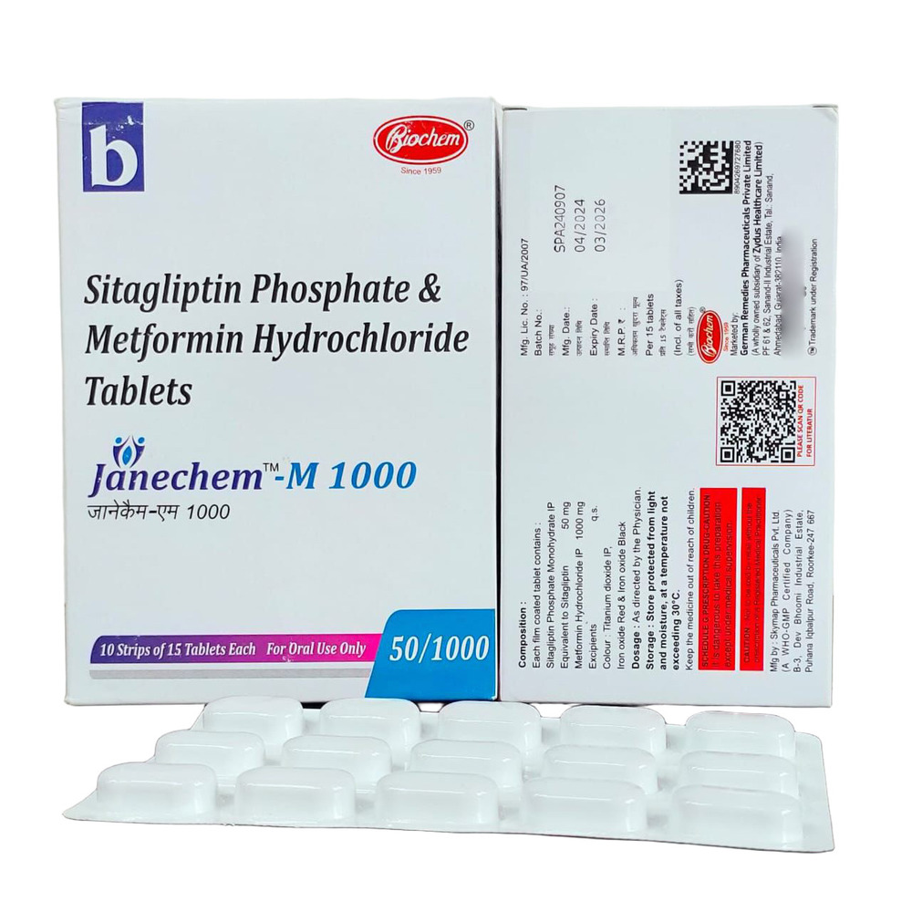 1000Mg Sitagliptin Phosphate And Metformin Hydrochloride Tablets - Drug Type: General Medicines