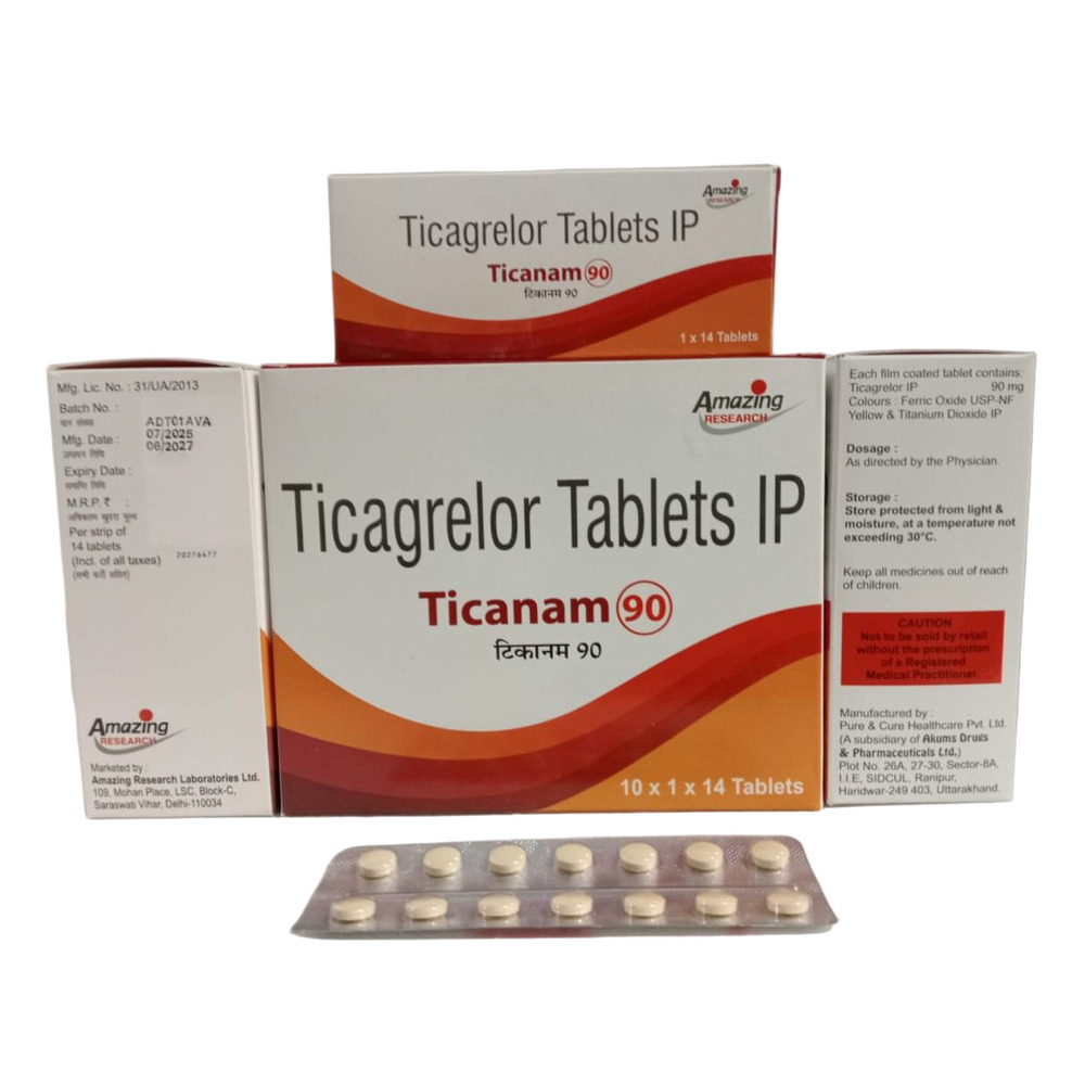 Ticagrelor Tablets - Inhibits Platelet Aggregation | Suitable For All, Room Temperature Storage, Adherence to Professional Dosage Guidelines