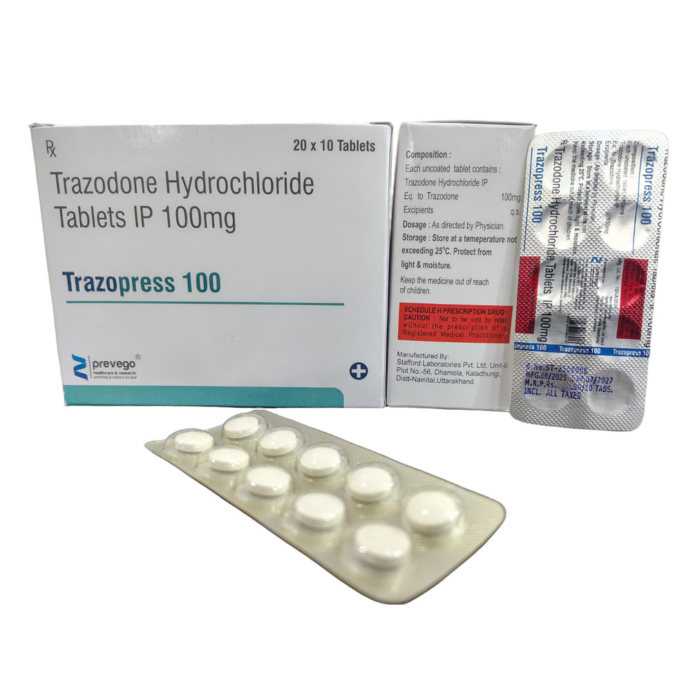 100Mg Trazodone Hydrochloride Tablets - Drug Type: General Medicines
