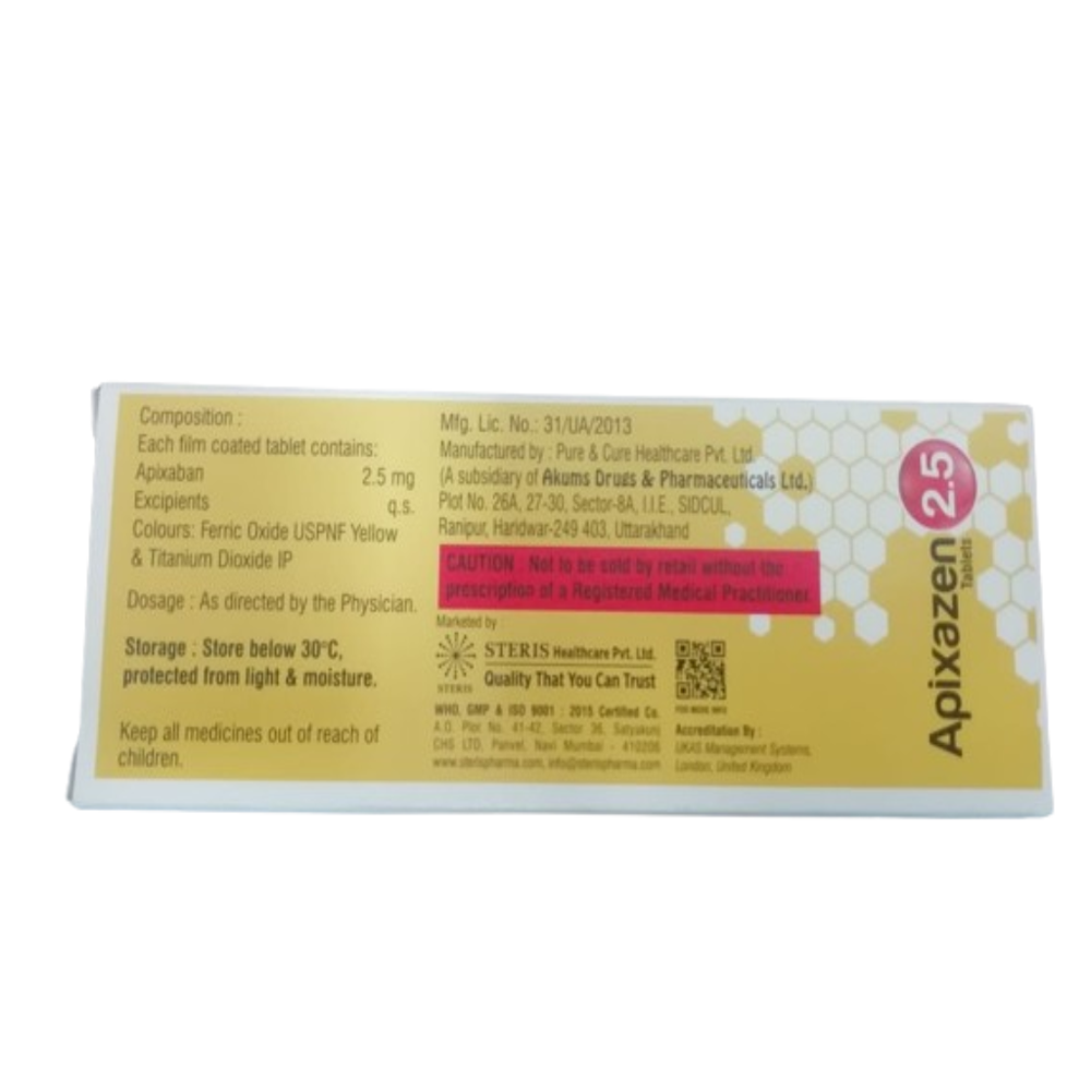 Apixaban 2.5 mg Tablet