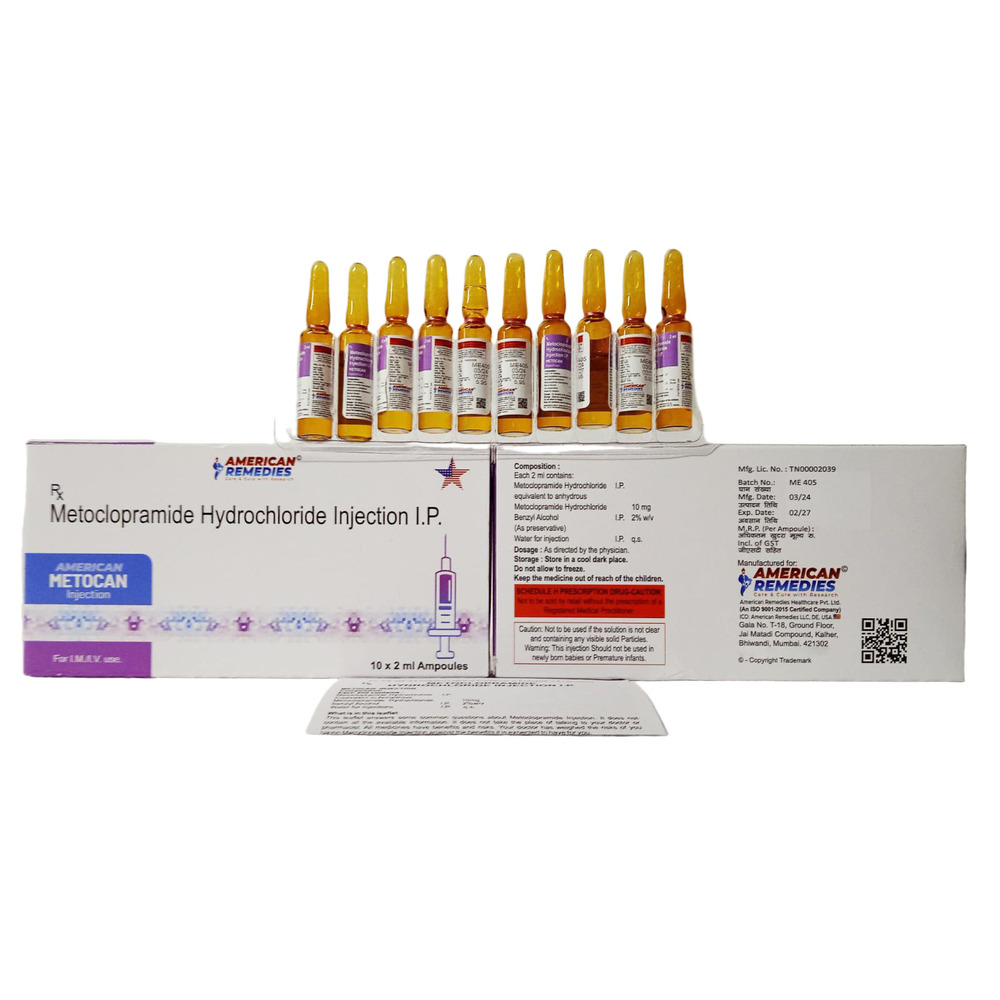 2Ml Metoclopramide Hydrochloride Injection - Drug Type: General Medicines