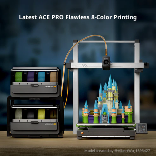 Anycubic Kobra 3 Max Combo High Speed  Ultra Large FDM 3D Printing System with Integrated MultiColor and Filament Drying Capabilities