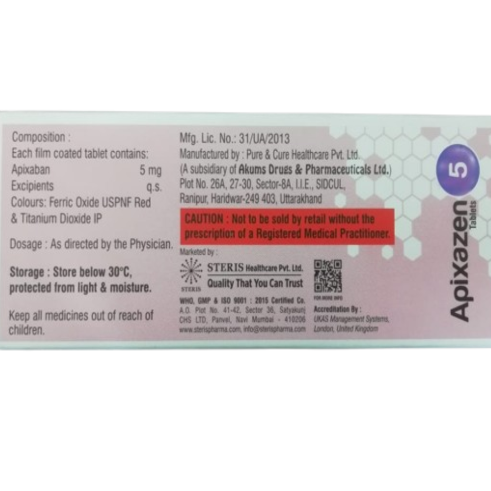 Apixaban 5mg Tablet