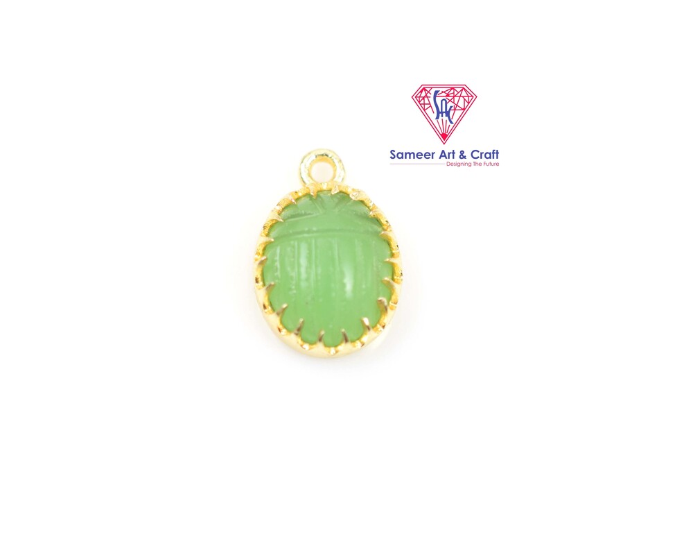 Natural Multi Carving Gemstone Gold Plated Pendant