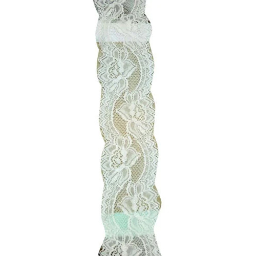 Nylon Lycra White Laces - Design: Fancy