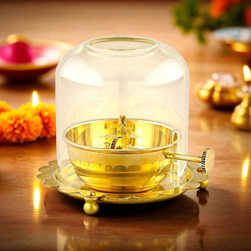 Pure Brass Akhand Diya 300ml capacity