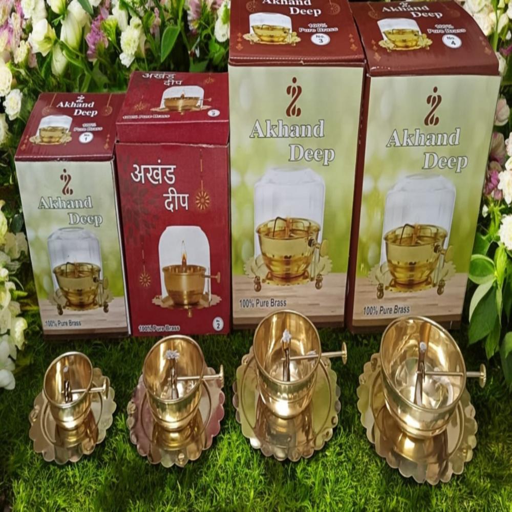 Pure Brass Akhand Diya 300ml capacity