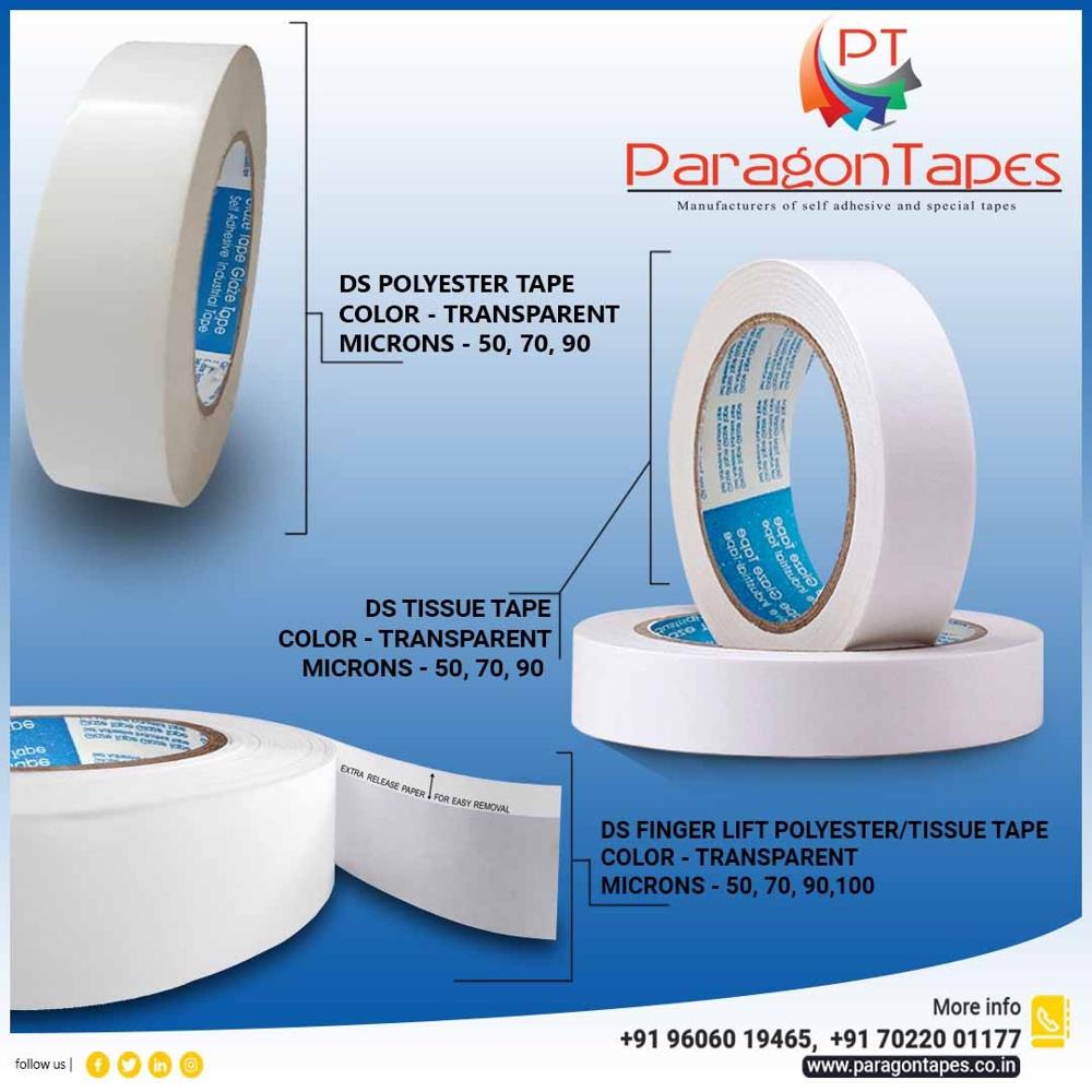 Double Sided White Finger Lift Polyester Tape