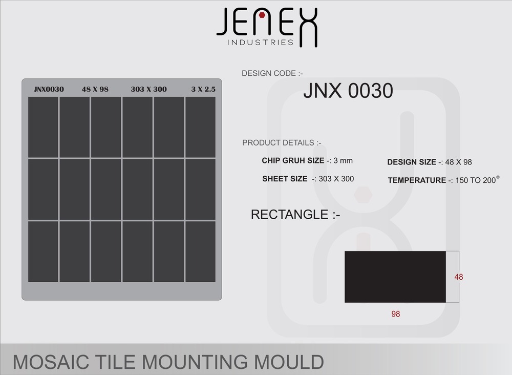 Mosaic Tile Mounting Mould - Color: Multi